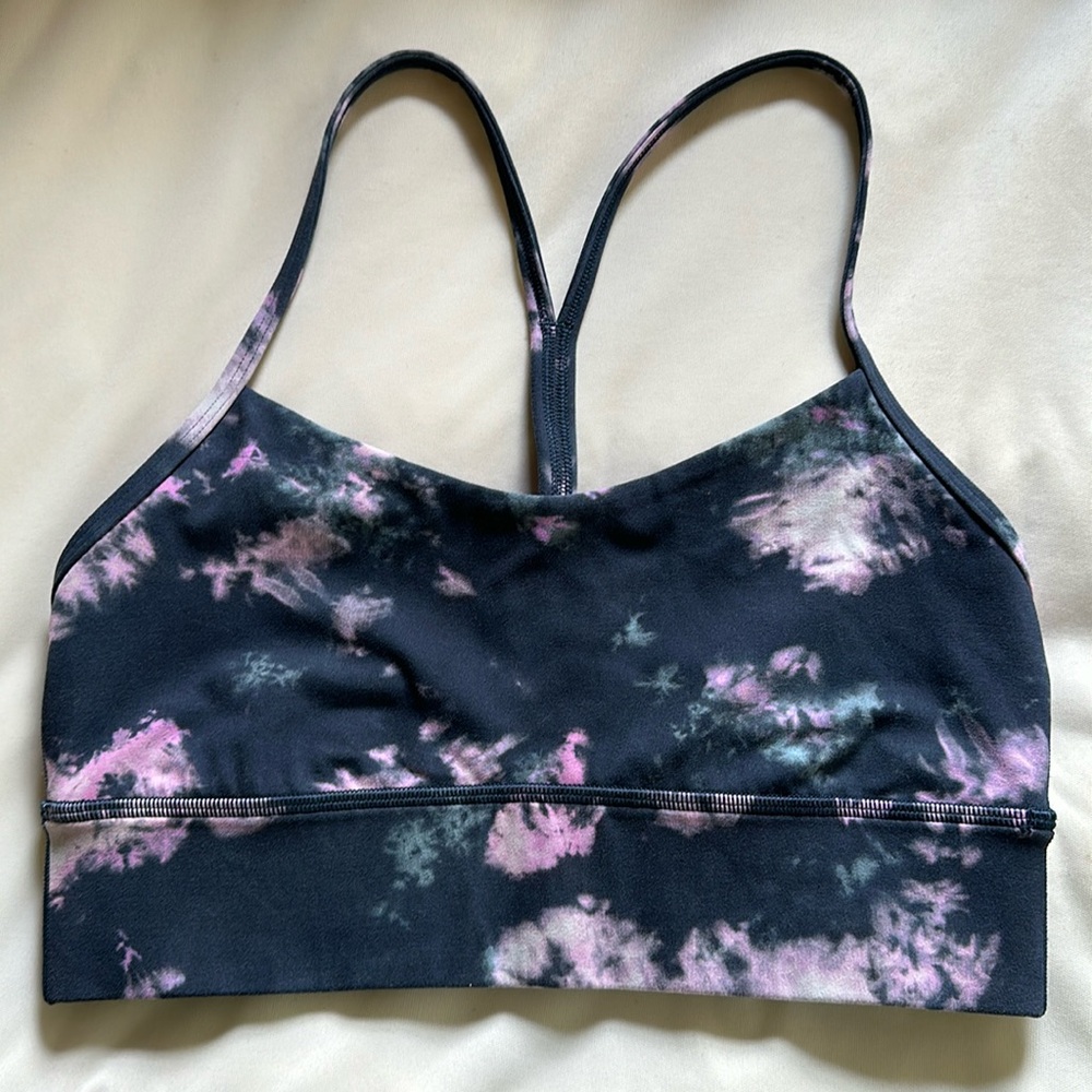 Flow y nulu longline bra circulate tie dye mineral blue size 8